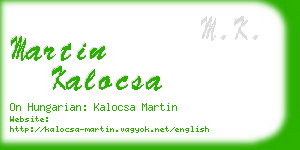 martin kalocsa business card